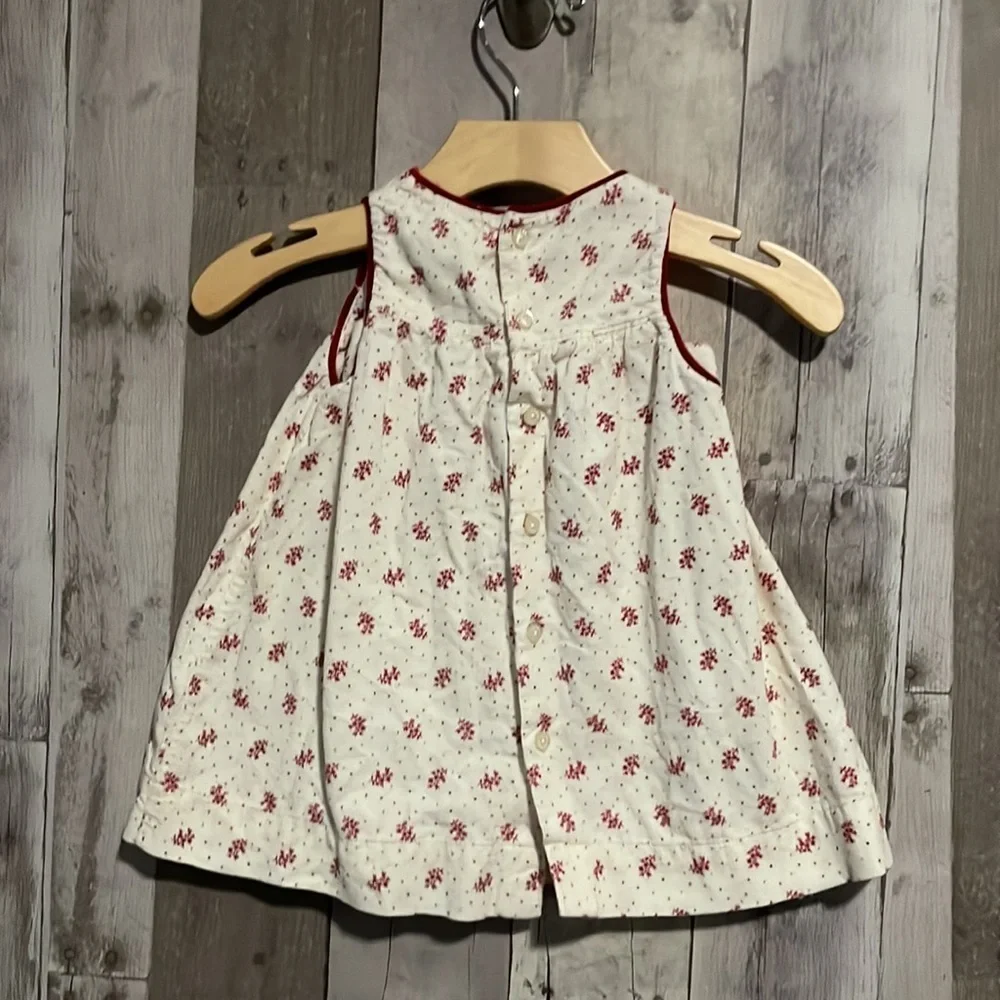 Ralph Lauren Cream & Red Corduroy Holiday Dress